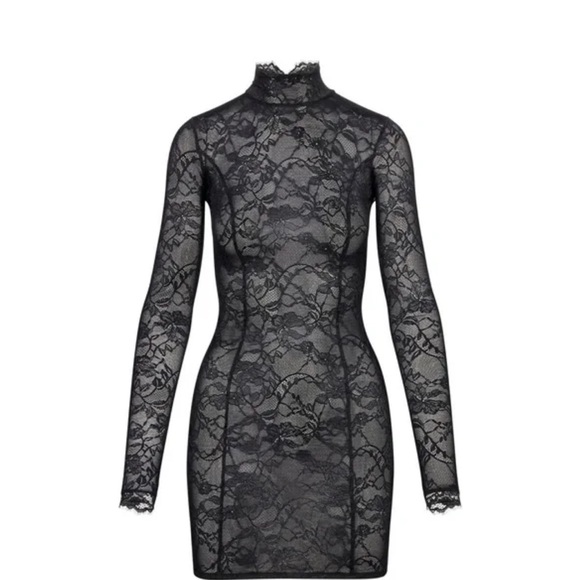 skims lace turtleneck dress ItsCassidyLeigh on LTK